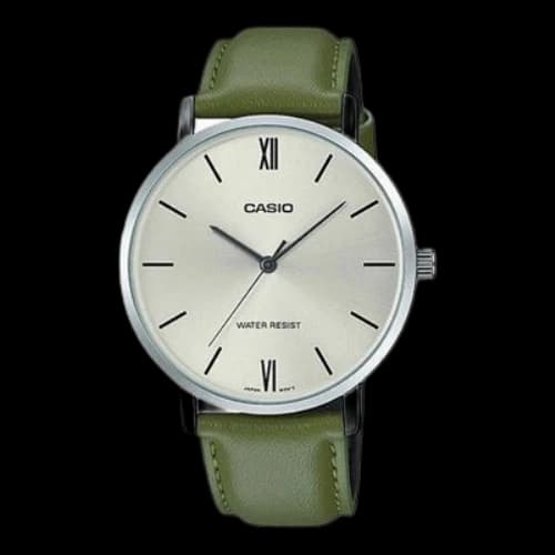 CASIO Men's DRESS Quartz Green Strap Mens Green Analog