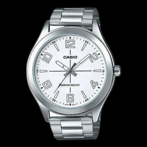 CASIO Men's Stainless Steel Strap Silvery Dial Mens Analog
