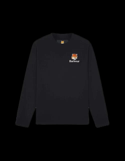 Maison Kitsune x Barbour Fox Head L/S Tee Black