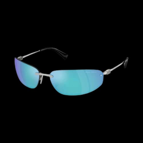 Miu Oval Sunglasses 'Silver'