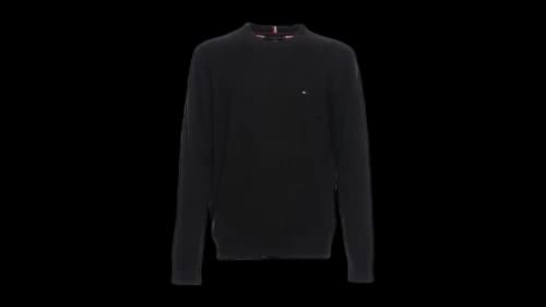 Tommy Hilfiger Cotton Crewneck Pullover Sweater Black