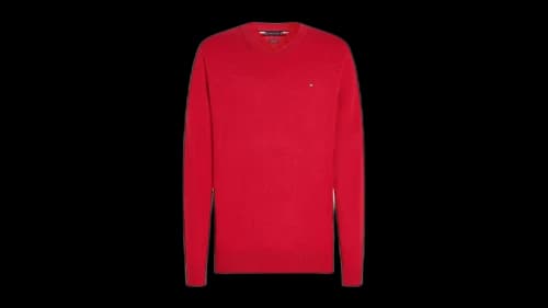 Tommy Hilfiger Crewneck Neck Knit Pullover Sweatshirt Red