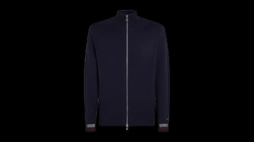 Tommy Hilfiger Zip-Up Knit Pullover Blue