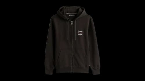 Tommy Hilfiger Cotton Zip-Up Hoodie Black
