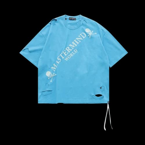 Mastermind World Damaged Short-Sleeve Tee 'Sky Blue'