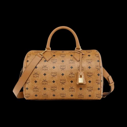 MCM Ella Vi Mini Boston Bag 'Cognac'