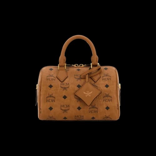 MCM Ella VI Small Boston Bag 'Cognac'