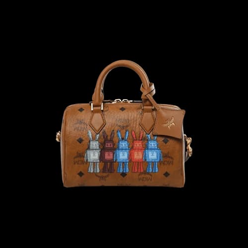 MCM Ella VI Boston Small Bag 'Cognac'