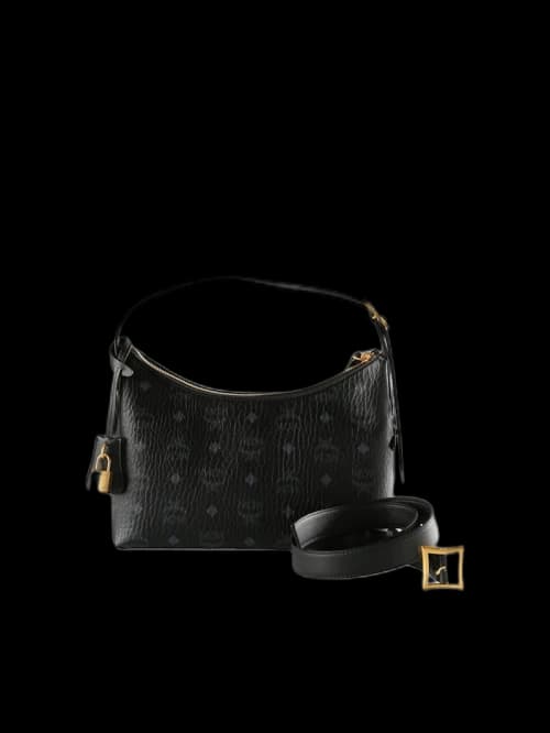 MCM Aren Vi Small Hobo Bag Black