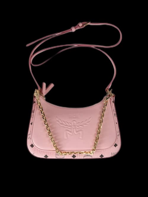 MCM Aren Vi Thlr Mix Small Hobo Bag Soft Pink