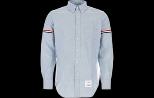 THOM BROWNE Long Sleeved Striped Detail Shirt
