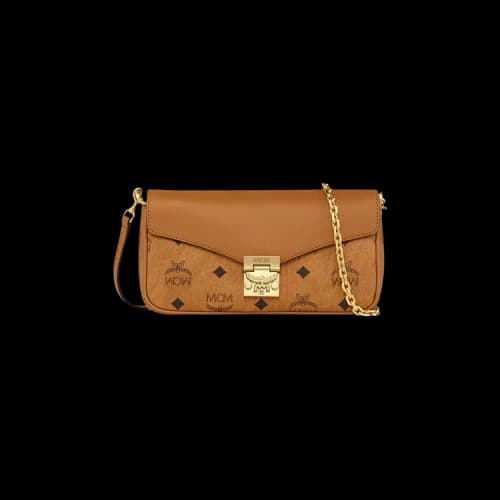 MCM Tracy VI Leather Mix Mini Crossbody Bag 'Cognac'