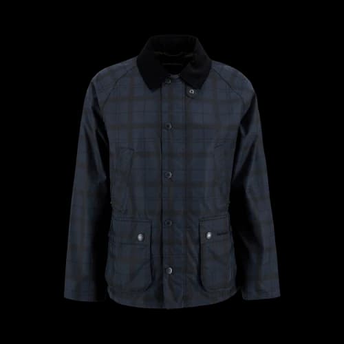 Barbour Tartan Ambleside Wax Jacket 'Navy'