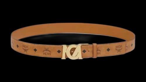 MCM M-Art VI 24K Gd Brs Belt Tan
