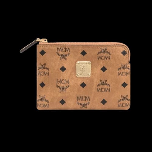 MCM Aren Visetos Card Case 'Cognac'