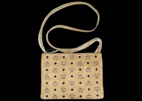 MCM Visetos Crossbody Pouch Beige