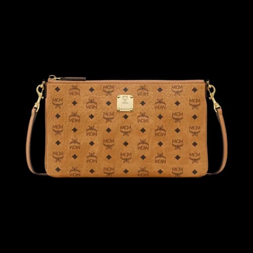 MCM Aren Vi Flat Pouch Mini Bag 'Cognac'