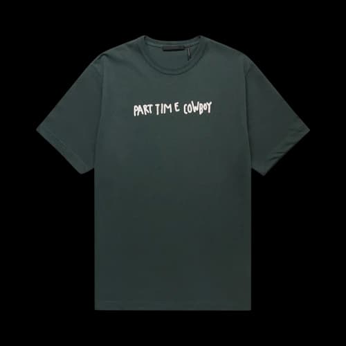 Helmut Lang Scribbled Cowboy T-Shirt 'Evergreen'
