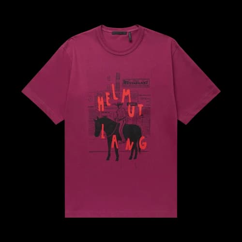 Helmut Lang Scribbled Logo T-Shirt 'Rasberry'