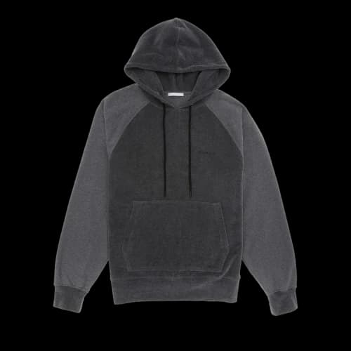 Helmut Lang Logo Corduroy Hoodie 'Grey'