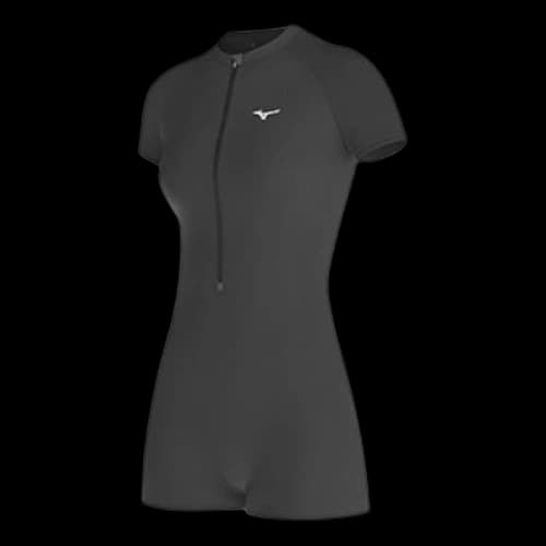 Mizuno Zip Up Short Sleeve Swimsuit 'Black' (Women's)
