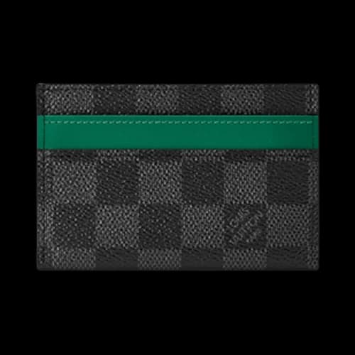 Louis Vuitton Double Card Holder 'Borneo Green/Black Damier Graphite Canvas'