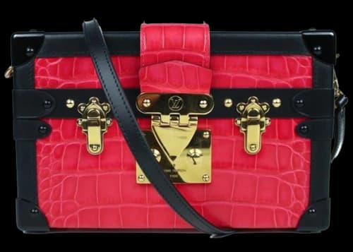 Louis Vuitton Petite Malle Crocodilien Brillant Gold-tone Pink