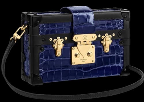 Louis Vuitton Petite Malle Crocodilien Brillant Gold-tone Saphir