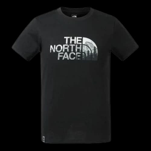 THE NORTH FACE 19ss Outdoor Snow Mountain logo Short Sleeve Black