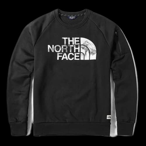 THE NORTH FACE Chest Large Long Sleeves Round Neck Black