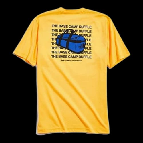 THE NORTH FACE Back Printing Short Sleeve Couple Style Yellow