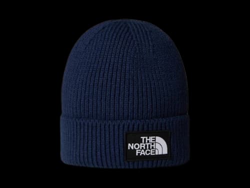 The North Face Logo Box Cuffed Beanie Navy Blue