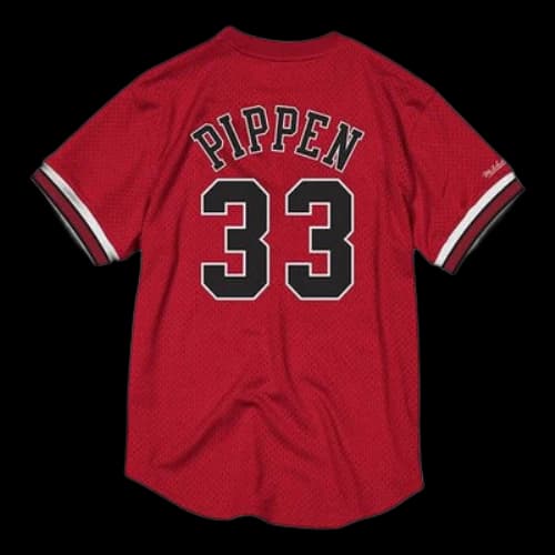 Mitchell & Ness Mesh Retro Round Neck Athleisure Tee 'Red Black'