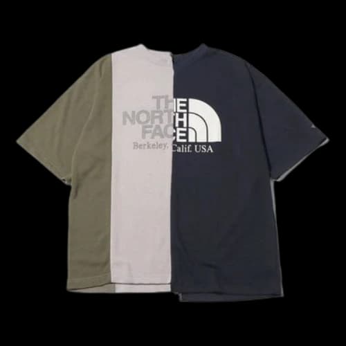 THE NORTH FACE PURPLE LABEL Asymmetry Logo Tee T TNF 'Gray Navy Blue'