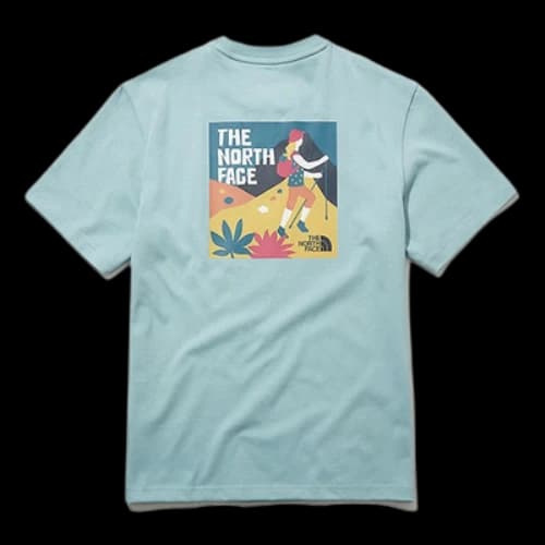 THE NORTH FACE mountaineering Subject Logo Printing Short Sleeve Unisex Mint Green