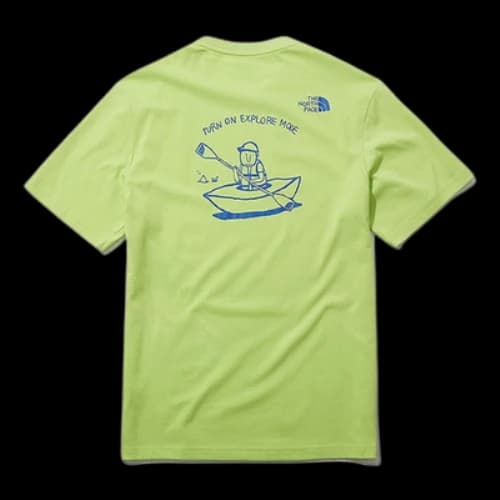 THE NORTH FACE Graffiti Character Small Logo Short Sleeve Couple Style Fluorescent Green