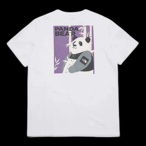 THE NORTH FACE Cartoon Panda Small Logo Short Sleeve White