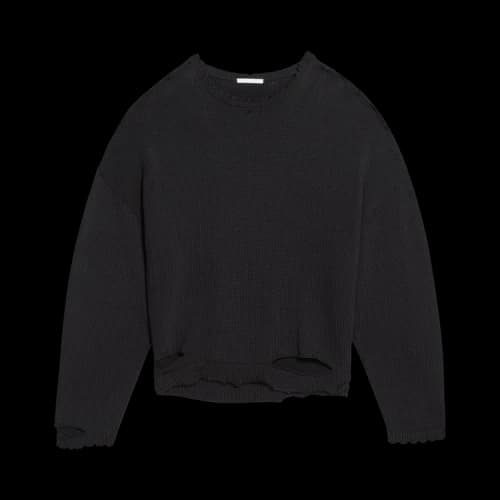 Helmut Lang Distressed Ribbed Sweater 'Black'