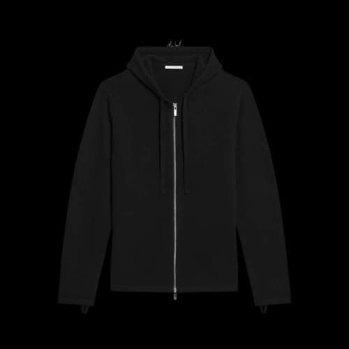 Helmut Lang Cashmere Mohawk Zip Hoodie 'Black'