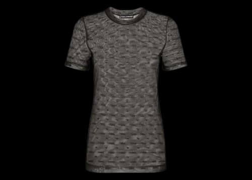 Dolce & Gabbana Semi Sheer Short Sleeve Top Black