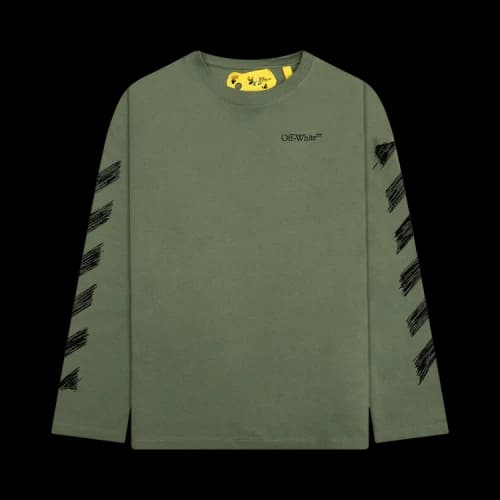 Off-White Scribble Long-Sleeve Tee 'Olive/Black'