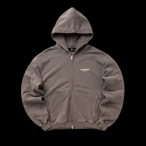 Represent Clo Owners Club Zip Hoodie 'Fog'