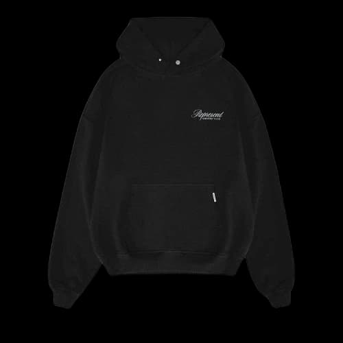 Represent Clo Owners Club Script Hoodie 'Black'