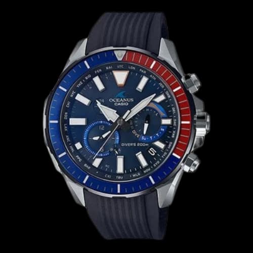 CASIO OCEANUS Series CACHALOT Solar Energy Watch tooth Watch Solar Powered Mens Blue Analog