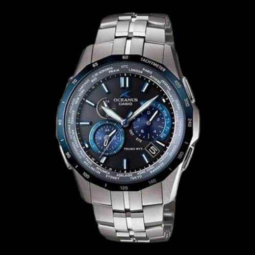 CASIO Solar Powered Silver StrapBlue Dial Silver StrapBlue Dial Mens SilverBlue Analog