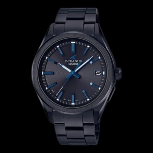 CASIO Male OCEANUS Japan / South Korea Fashion Quartz Solar Powered Mens Black Analog
