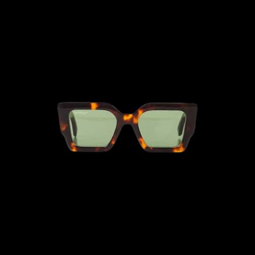 OFF-WHITE Catalina Rectangular Frame Sunglasses Brown/Green/Gold (OERI003Y21PLA0016055)