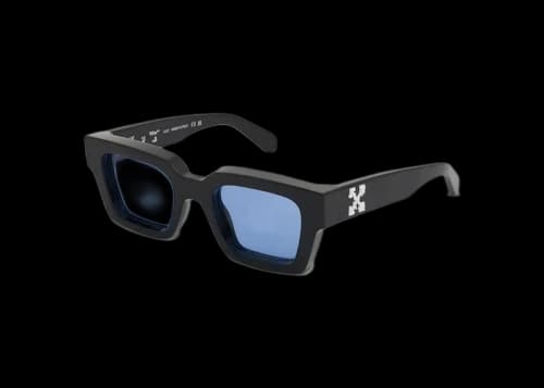 OFF-WHITE Virgil Rectangle Sunglasses Black/Blue (OERI008C99PLA0021045-FR)