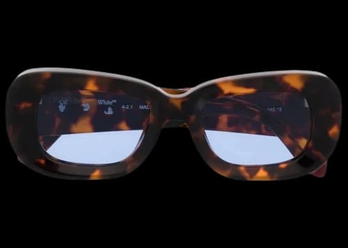 OFF-WHITE Carrara Tortoiseshell Round-Frame Sunglasses Tortoiseshell (OERI019S22PLA0016045)