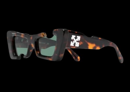 OFF-WHITE Cannes Cut-Out Cat-Eye Sunglasses Tortoiseshell/Green